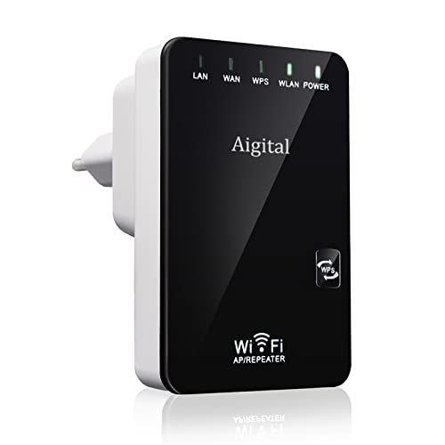 WLAN Repeater Verstärker 300MBit/s, WiFi Extender Booster mit Repeater/AP Modus und WPS-Funktion, Internet Verstärker mit LAN Anschluss bis zu 3650 sq.ft und 45+ Geräten