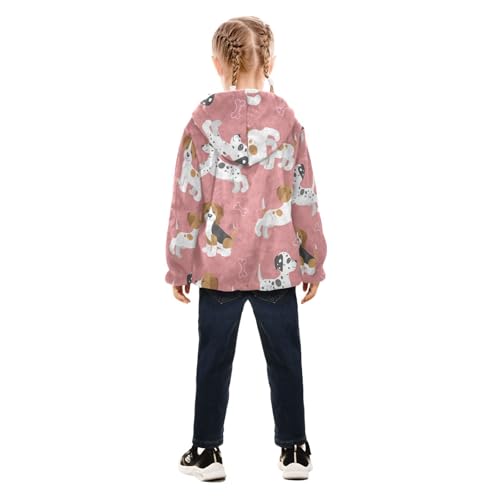 OTVEE Lovely Funny Puppies Kids Hoodie Jacket Fall Spring Full Zip Warm Outwear Coat4