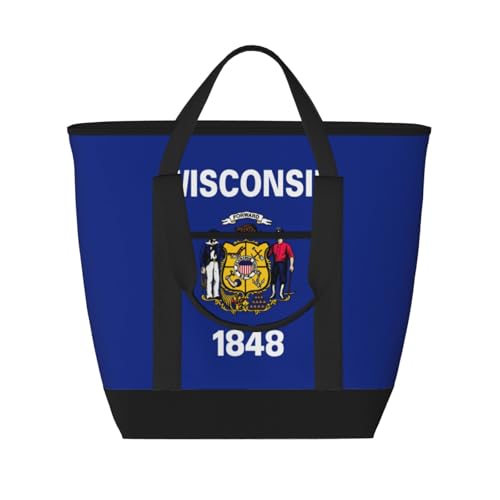 Sac isotherme Wisconsin grand sac de courses noir réutilisable pour adulte
