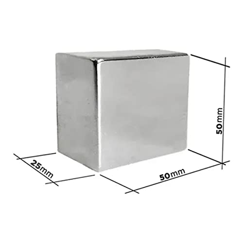 Imã De Neodímio Bloco Super Forte Trava Tudo N52 50x50x25mm Original