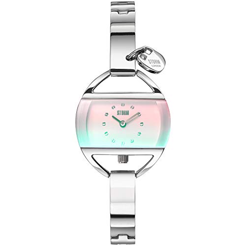 STORM London Temptress Charm Lazer Pink, Damenuhr, Herzanhänger, Wasserdicht bis 3 bar, Analoguhr, Edelstahlgehäuse, hochwertiges Mineralglas, 47013/PK