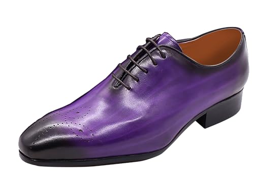 Image of Santimon Mens Oxfords Formal Dress Genuine Leather Handmade Derby Casual Brogues Oxfords Tuxedo Fashion Walking Shoes for Men