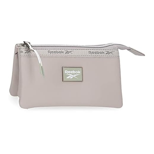Reebok Tina Neceser Tres Compartimentos Gris 17,5x9,5x2 cms Piel sintética