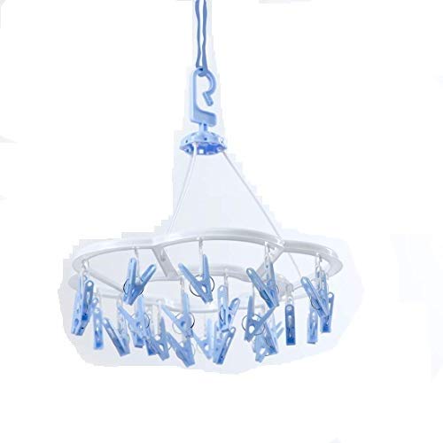 Opticalskart ᵀᴹ Plastic Round Cloth Drying Stand Hanger with 24 Clips/pegs, Baby Clothes Hanger Stand, (Set of 1) with free 360* adjustable hanger