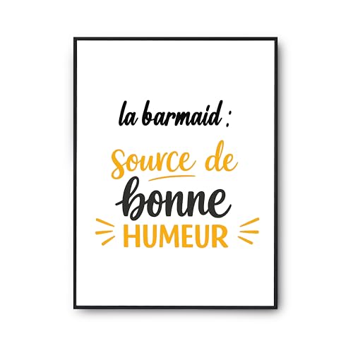 Affiche la barmaid poster citation humour idéal comme cadeau anniversaire original