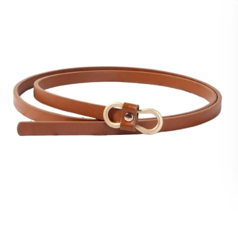 ZFLBDBG Belt Women's Thin Pu Leather Decoration Suit Shirt Versatile Fashion Retro Ins With Skirt Summer Waist Belt-brown-110cm