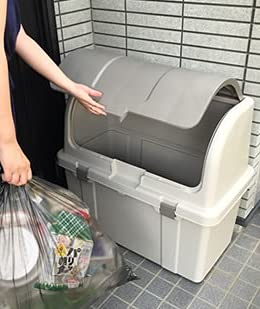 Amazon.co.jp: ゴミ箱 屋外 大容量 分別ストッカー 仕切り付き 220L