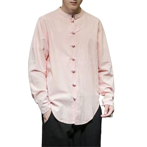 Chemise style chinois homme en polyester de qualité supérieure à coupe ajustée ample