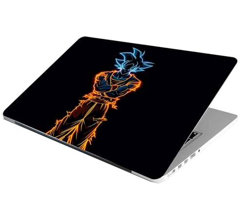 Image of Laptop Skin Stickers HD Quality Sticker for Laptops Upto 15.6 inch (Dustproof|Waterproof|Scratchproof|Reusable) - BE Goku Outline