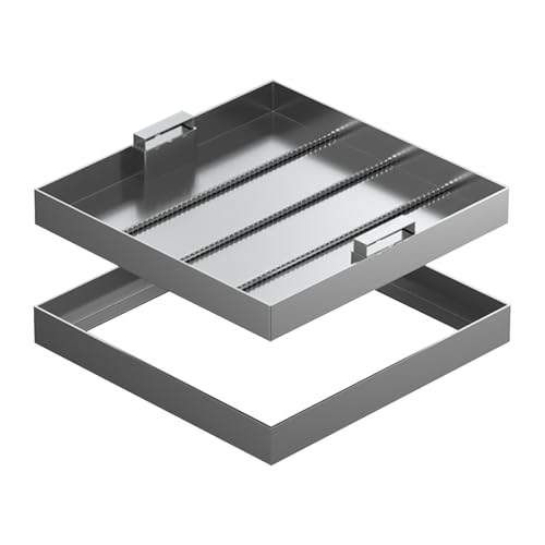 Fosse septique d'égout : couvercle de regard encastré 35x35cm en inox avec cadre et poignées