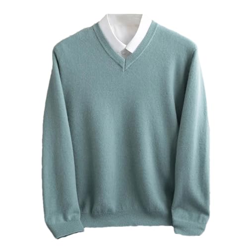Men's V-Neck Wool Sweater Winter Warm Business Casual Basic Knit Pullover Jumper Top