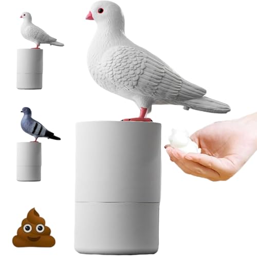 Dirty Bird Soap Dispenser Funny Bird-Shaped Touchless Soap Dispense for Bathroom & Kitchen Hilarious Foam Soap Dispenser for Adults Teens & Bird Lovers Unique Gag Gift & Bathroom Decor (White)