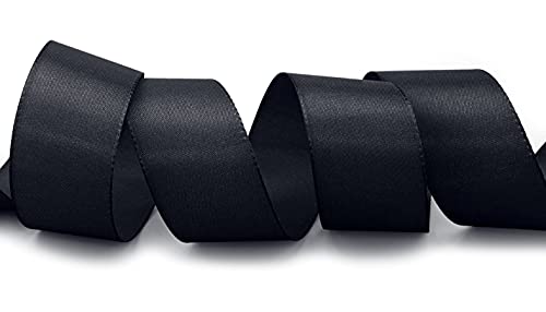 finemark 50 m x 40 mm Black Decorative Ribbon Gift Ribbon Fabric Ribbon Table Decoration Wedding Mourning Ribbon Visco TAFT Card Making Crafts - Image 3