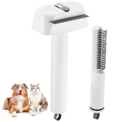 Brosse pour chiens et chats démêlante à poignée arrondie confortable anti-poils