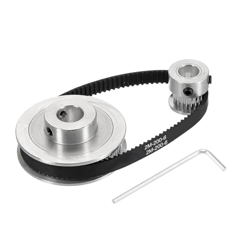 Image of Serplex Synchronous Wheel For 3D Printer Timing Pulley Printer Timing Gear for 3D Printer with FDM Tech 20 & 60 Teeth 8mm Bore Aluminum Timing Pulley with Length 200mm x6mm Belt