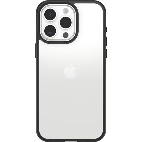 Coque iPhone 15 Pro Max Otterbox React transparente et noire ultra-mince