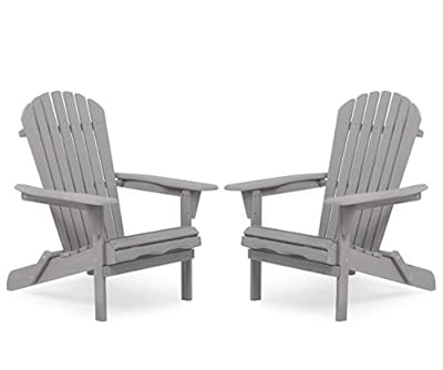 Wooden Folding Adirondack Chair Set of 2, Pre-Assembled BackRest Wood Lounge Chair for Outdoor Patio Garden Lawn Backyard Deck Pool Beach Firepit