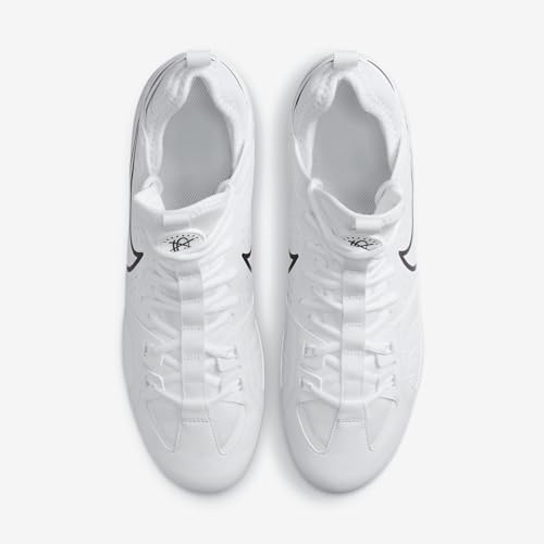 Nike Huarache 9 Varsity LAX Lacrosse Cleats (FD0090-101, White/White/Black) Size 11.54