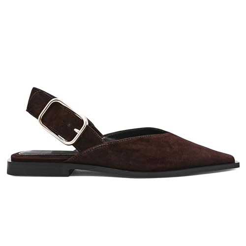 Flats for Women Pointed Toe Mary Jane Flats Slingback Buckle Strap Ballerina Flat Shoes Comfort Light Weight Ballet Dress Shoes