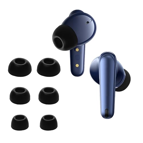 kwmobile 6 Almohadillas Compatible con Anker Soundcore Liberty 4 NC - Eartips para Cascos - 3 tamaños S M L - Negro