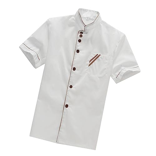 CONGARTENO Basic Short Sleeve Chef Jacket Casual Loose Fit Catering Food Service Xxxl