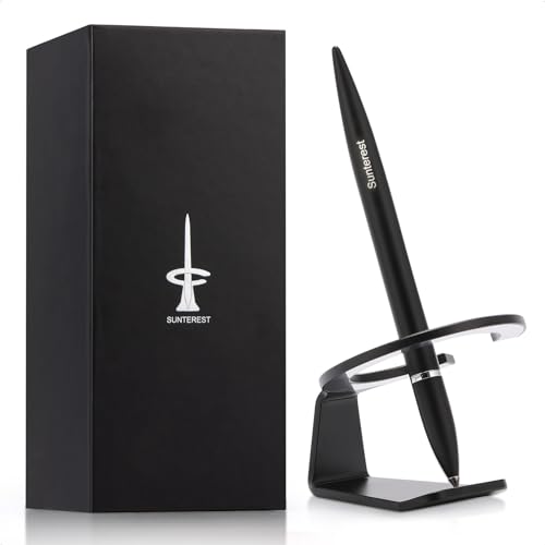 Product Image of the SUNTEREST Magnetic Levitation Gel Ink Pen, Metal Luxury Gifts for Men & Women, Futuristic Floating Fidget Pen, Cool Tech Gadgets, Unique Office Desk Accessories for Him Dad Boss Teacher (Black)