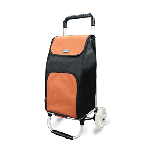 LDBDASA Aluminium-Klettertreppen Einkaufswagen Mit 2 Rädern Klappwagen/Orange