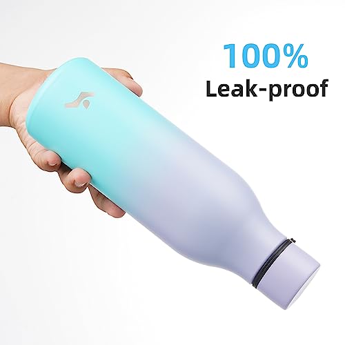 Image of Konokyo Insulated Water Bottle with Strap,18 oz Double Wall Stainless Steel Vacuum Bottles Metal Water Flask,Lavender Green