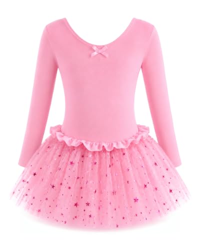 Dancina Girls Ballet Tutu Dress, Long Sleeve Princess Ballerina Outfit