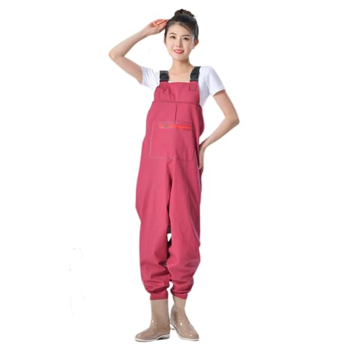 [HUAXI] ウェーダー 女性向け チェストハイウェーダー 胴長靴 完全防水 透湿 女性用 おしゃれ チャックポケット 釣り 漁業 潮干狩り 田植え 渓流 作業用 ラジアルソール 丈夫 レディース