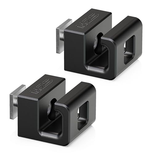 MZS Slide Rail Hooks for Rear Trunk Cargo Luggage Lashing Rail Compatible with X3 X4 X5 X6 Hybrid, Aluminum Tie Down Anchors Replace 51477146024 51473400537 51477331198, Small Size, Black, 2Pcs
