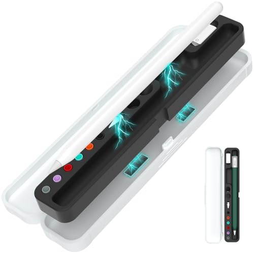 Image of AZF Hard PC&Silicone Magnetic case for Apple Pencil case(2nd Generation /1st Gen / (USB-C) and Samsung Galaxy S-Pen Series Pencil Protection Carrying Case. (Black)