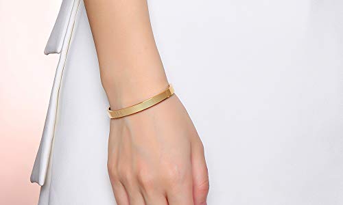 Cuff Bracelet Custom Gold Bracelets for Women Birthday Gifts for Her Silver Bangle Bracelet Custom Gold Bracelets Personalized Mantra Inspirational Daily Reminder3