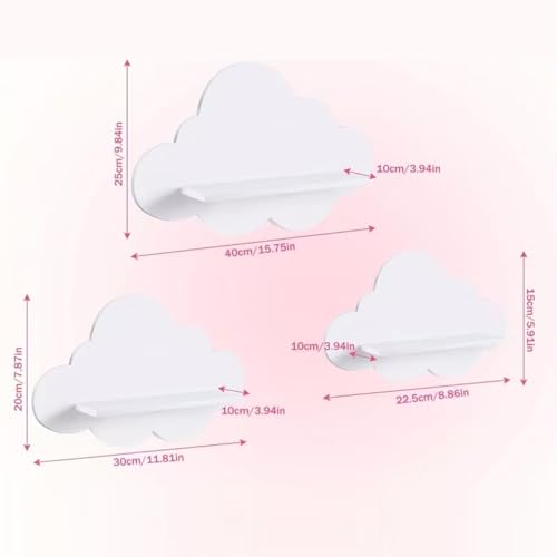 Étagères flottantes nuage rangement mural esthétique et présentoir - 3
