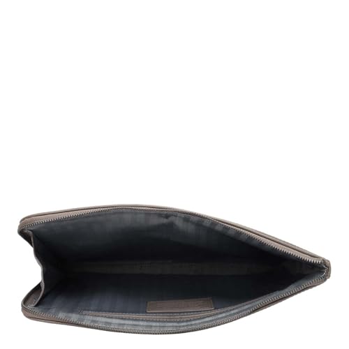 Image of Da Milano Leather Laptop Sleeve for Men & for Women - Fits Up To 14 inch Laptop - Grey (SL-1435M-A)
