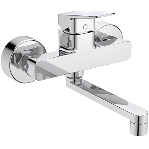 Ideal Standard - Ceraplan, Miscelatore monocomando a parete da cucina, Bocca mobile, Cromato