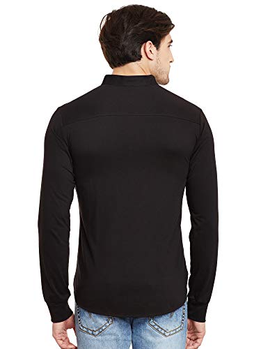 Image of GRITSTONES Men's Plain Regular Fit Casual Shirt (GSFSSHRT1472MRNBLK Maroon, Black Large)