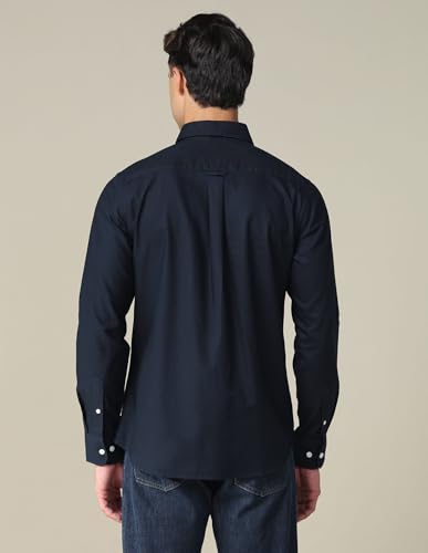 Image of U.S. Polo ASSN. Solid Tailored Fit Shirt for Men - 100% Cotton, Breathable & Comfortable, Full Sleeves Casual Shirt for Men