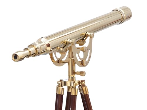 MARY NAUTICAL- Vintage Anchor Master Floor Standing Telescope W/Stand Wooden Tripod Astro 64