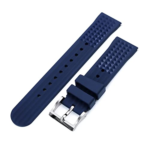 Bracelet montre 20 mm caoutchouc étanche bleu MiLTAT anti-poussière anti-humidité
