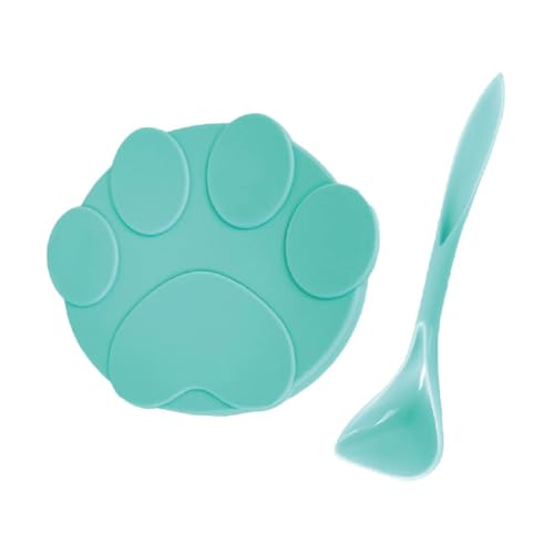 ジアン ペット用缶詰保存フタ 缶詰のフタ 保存カバー 犬缶 猫缶 スプーン付き ペット用品 キャップ ふた 蓋 3サイズ シリコン 食べ残し 一時保存 cat-cap (グリーン)