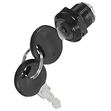 Artibetter Black Cabinet Cam Lock Set with Thumb and Drawer Locks Metal Mailbox and Toolbox Replacement Cylinder Offset for Rv Office Home Storage Doors
