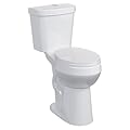 21"Toilet, Two-Piece Toilet, ADA Toilet with Dual Flush, Round Toilets for Bathrooms with Soft Close Seat, Universal Height with 1.28 Siphonic Flush Cotton White