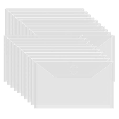 Image of Briartw 20 Pack 9.8x5.9 inch Slimline Storage Envelopes, Resealable Plastic Envelopes Pockets for Cutting Dies Stencil Crafts Organizer Holder,Storage Bag for Clear Stamp,Die Cuts,Scrapbook Paper,Photos