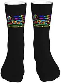 883 Compression Socks I Love Someone With Autism Sports Socks Comfort Calf Socks Non Slip Athletic Socks For Walking Jogging Hiking 40cm