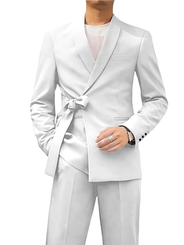 ORBITRAY Mens Suit 2 Piece Shawl Lapel Fit Suit for Men Formal Business Suit Wedding Groom Prom Tuxedo Dinner Party OB03