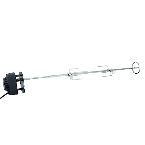 SANTOS motorisierter magnetischer Drehspieß passend für Weber Genesis II Serie 400 - elektrische Gasgrill-Rotisserie - 2 Laufrichtungen - Fleischnadeln