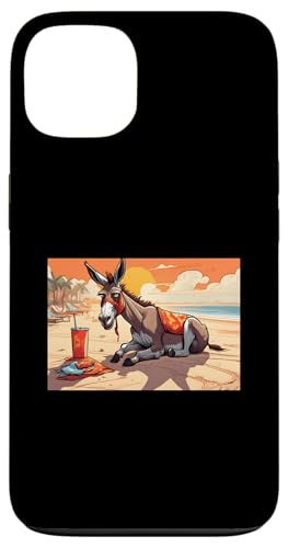 Image of iPhone 13 Donkey Sunbathing On Beach For Children OA 20240528 Case