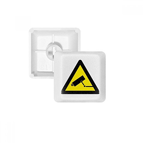 Keycaps pour clavier mécanique en PBT premium blanc et motif de caméra de surveillance R2