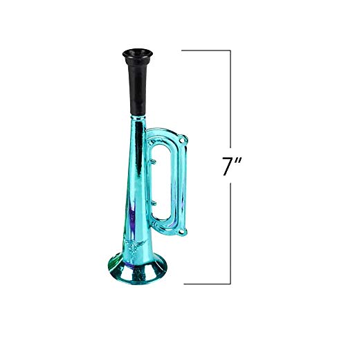 Artcreativity AC-1161 7 Inch Metallic Trumpets, Set Of 12, Fun Plastic Musical Instruments Noise Makers For Parties And Events, Music Toys For Kids thumb #2